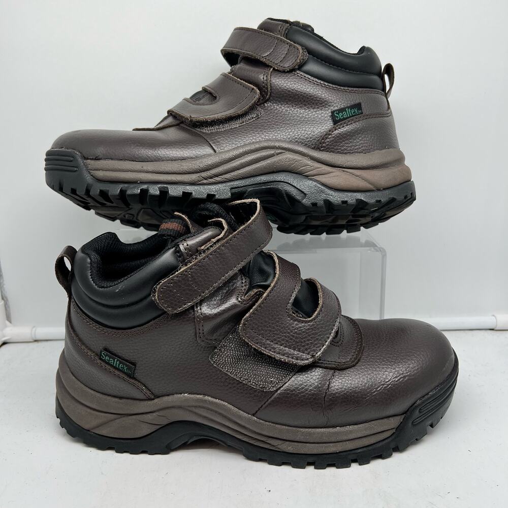Propet Boots Mens 7 D Cliff Walker Brown Leather Hiking Work Shoes MPRX85